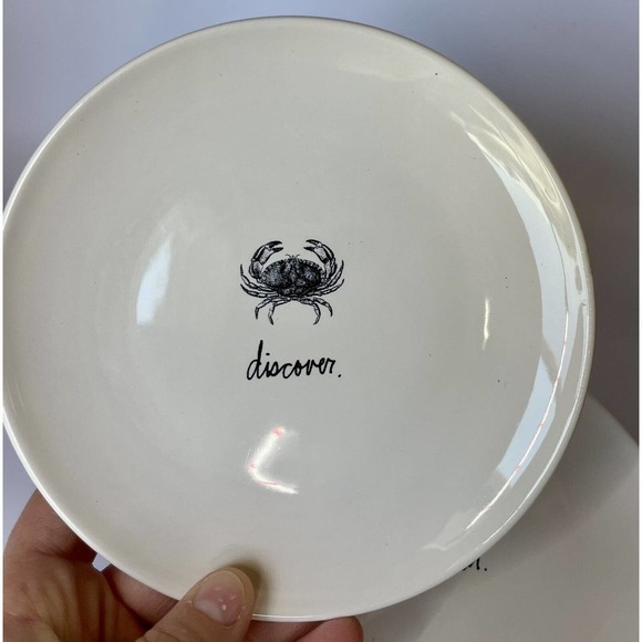 Set of 2 M Studios early Rae Dunn Sea Nautical 6” round Appetizer bread Plates - Picture 3 of 3